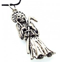 Metal Santa Muerte Cord Pendant